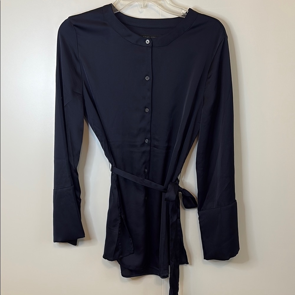 🔥FLASH Sale! Banana Republic Navy Satin Tunic w Belt